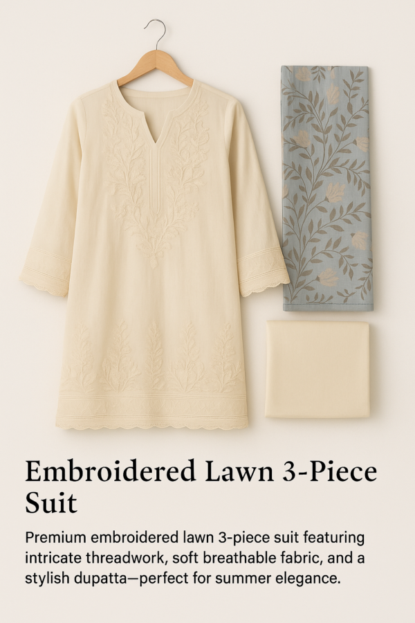 Embroidered Lawn 3-Piece Suit
